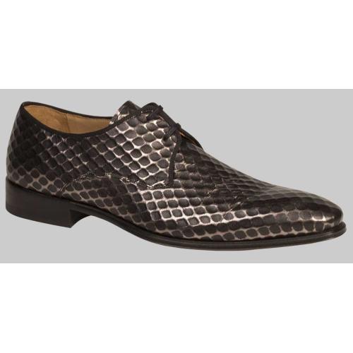Mezlan "Elijah" Grey Genuine Embossed Calfskin Shoes 6781.